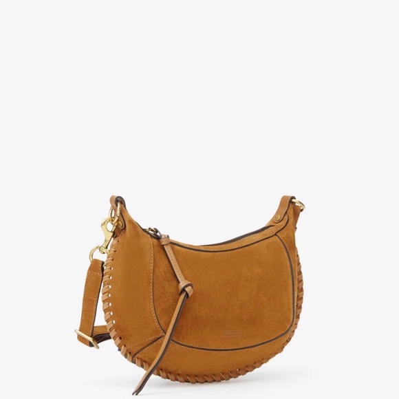 Isabel Marant Oskan Moon Suede Braided Whipstitch Cognac Bag - Picture 3 of 5